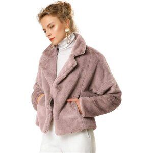 Women's Faux Fur Bolero Jacket Formal Dusty Pink